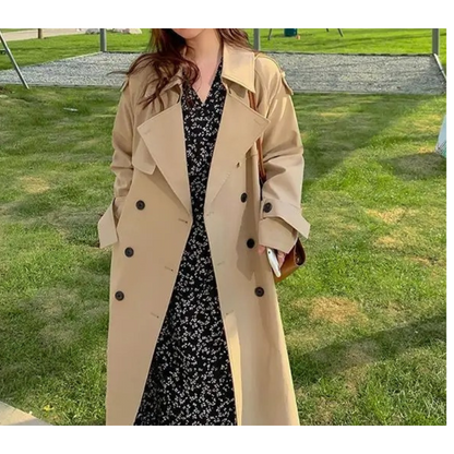 Elegante Luxe Lange Trenchcoat Met Gesp Voor Dames | Perfect voor alle seizoenen