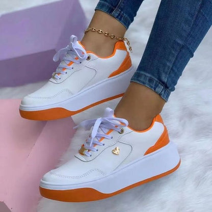 Klassieke Kleurblok Platform Sneakers Met Veters voor Dames | Perfect voor alle seizoenen