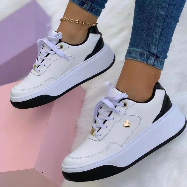 Klassieke Kleurblok Platform Sneakers Met Veters voor Dames | Perfect voor alle seizoenen