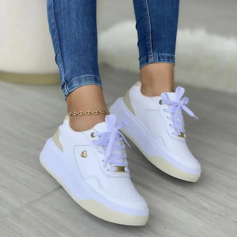 Klassieke Kleurblok Platform Sneakers Met Veters voor Dames | Perfect voor alle seizoenen