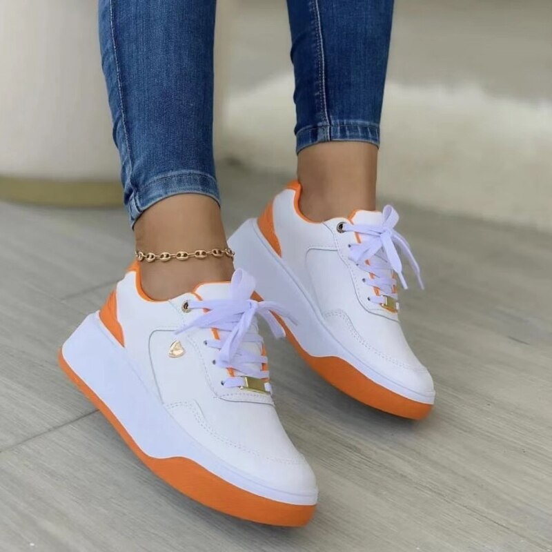 Klassieke Kleurblok Platform Sneakers Met Veters voor Dames | Perfect voor alle seizoenen