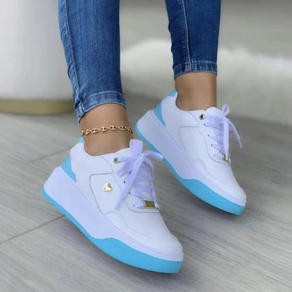 Klassieke Kleurblok Platform Sneakers Met Veters voor Dames | Perfect voor alle seizoenen