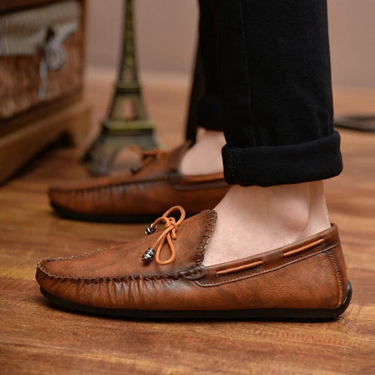 Klassieke Vegan Leren Loafers Met Vetersluiting Voor Heren | Perfect voor casual dagen