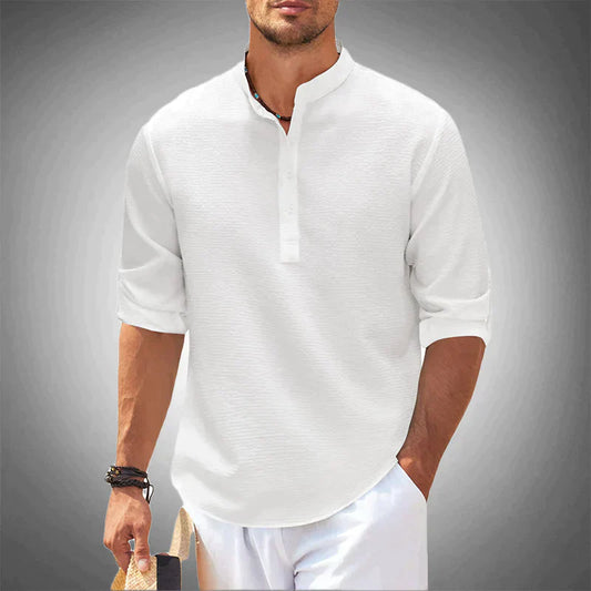 Ongedwongen Halve Rits Geruit T-shirt Met Korte Set Voor Heren | Perfect voor casual dagen