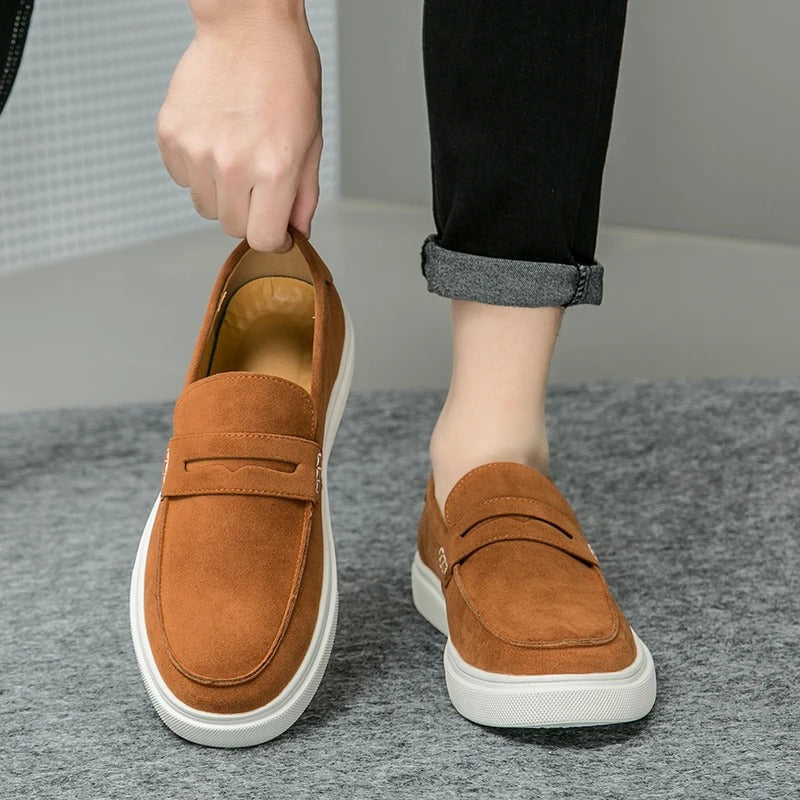 Oud Suède Loafers Met Vetersluiting Voor Heren | Perfect voor casual dagen