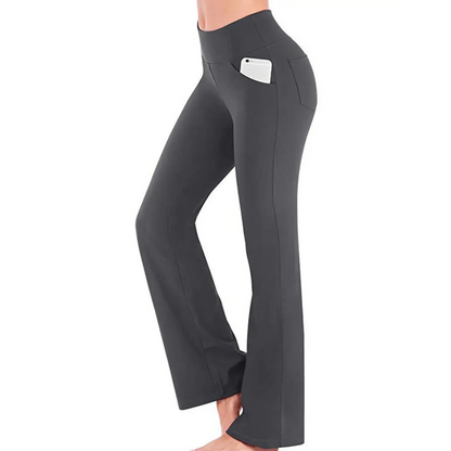 Ongedwongen Uitlopende Hoge Taille Broek met Telefoonvak voor Dames | Perfect voor casual dagen