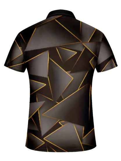 Vrijblijvend T-shirt Met Korte Mouw En Geometrisch Patroon voor Heren | Perfect voor casual dagen