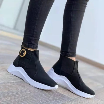 Elegante Aangetrokken Nette Sneakers Met Enkelgesp voor Dames | Ideaal voor informele dagen