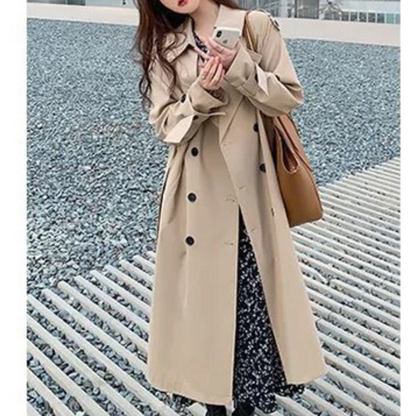 Elegante Luxe Lange Trenchcoat Met Gesp Voor Dames | Perfect voor alle seizoenen