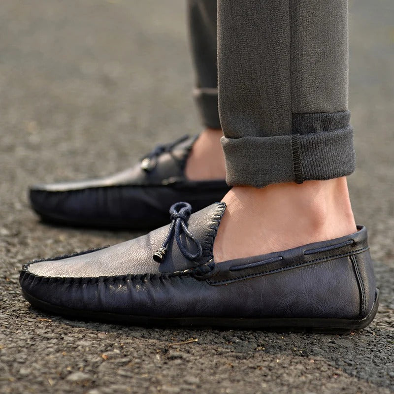 Klassieke Vegan Leren Loafers Met Vetersluiting Voor Heren | Perfect voor casual dagen