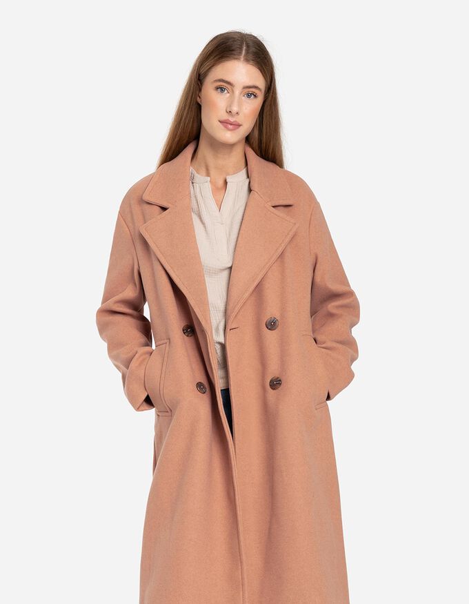 Moderne Lange Trenchcoat Met Knopen En Zijkwasten Voor Dames | Perfect voor alle seizoenen