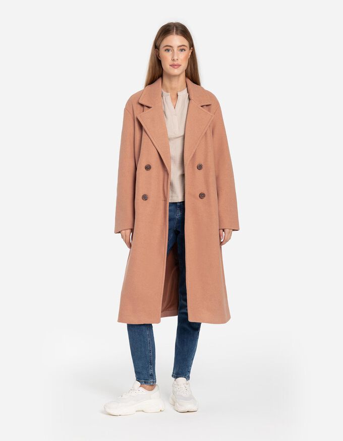 Moderne Lange Trenchcoat Met Knopen En Zijkwasten Voor Dames | Perfect voor alle seizoenen