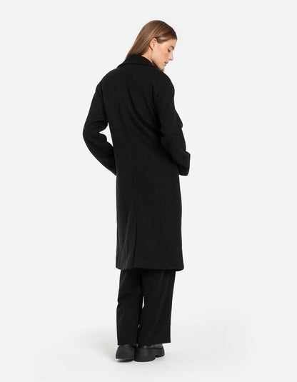 Moderne Lange Trenchcoat Met Knopen En Zijkwasten Voor Dames | Perfect voor alle seizoenen