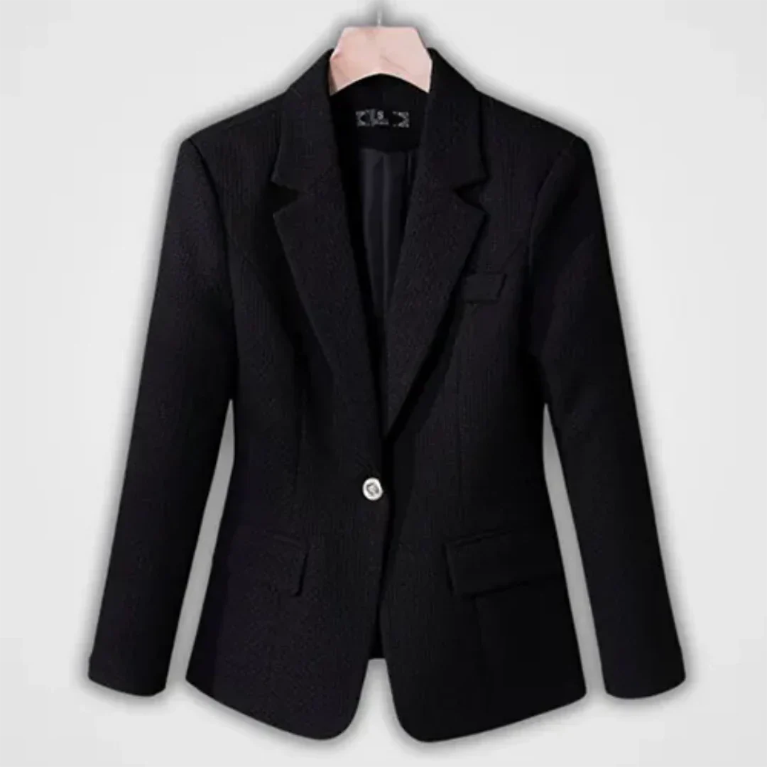 Elegante Blazer Met Patroon, Knoop En Zakken voor Dames | Ideaal voor informele dagen