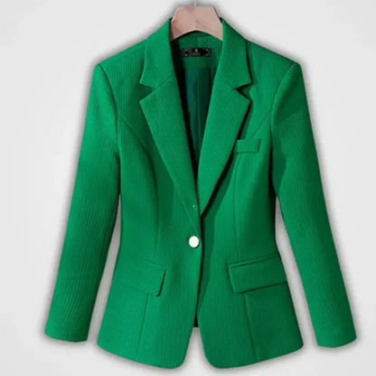 Elegante Blazer Met Patroon, Knoop En Zakken voor Dames | Ideaal voor informele dagen