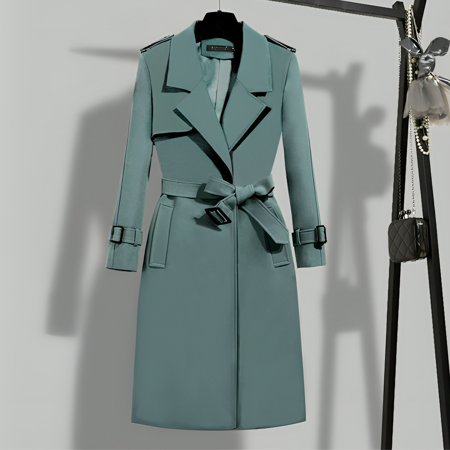 Elegante Dubbelrijige Trenchcoat Met Riem voor Dames | Ideaal voor informele dagen