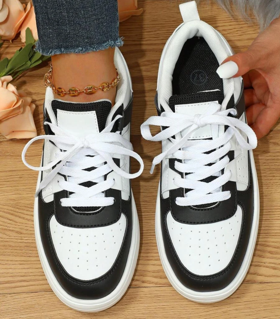 Trendy Sneakers Met Zachte Zool En Vetersluiting voor Dames | Ideaal voor informele dagen