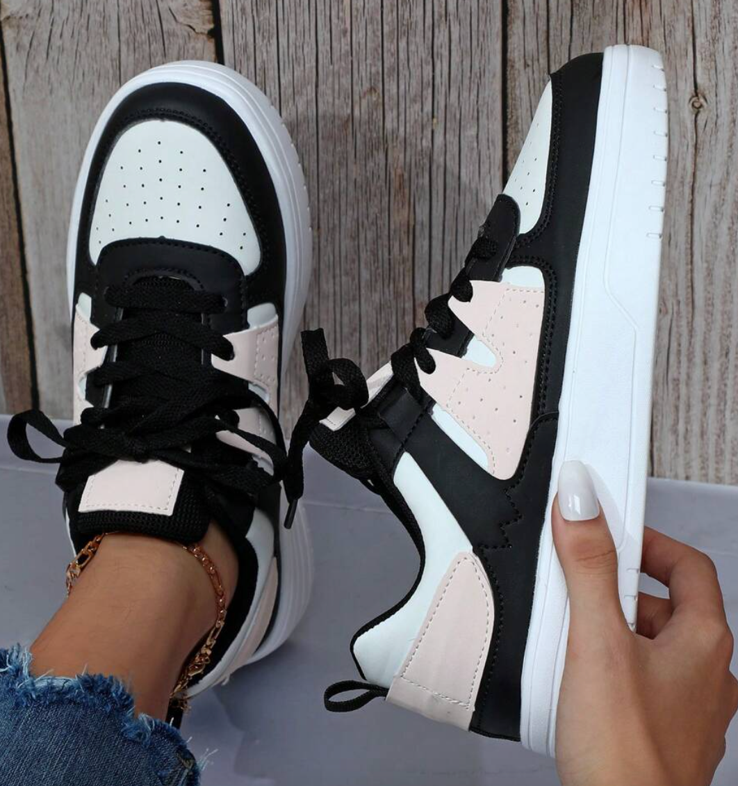 Trendy Sneakers Met Zachte Zool En Vetersluiting voor Dames | Ideaal voor informele dagen