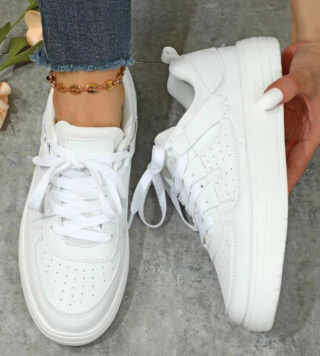 Trendy Sneakers Met Zachte Zool En Vetersluiting voor Dames | Ideaal voor informele dagen