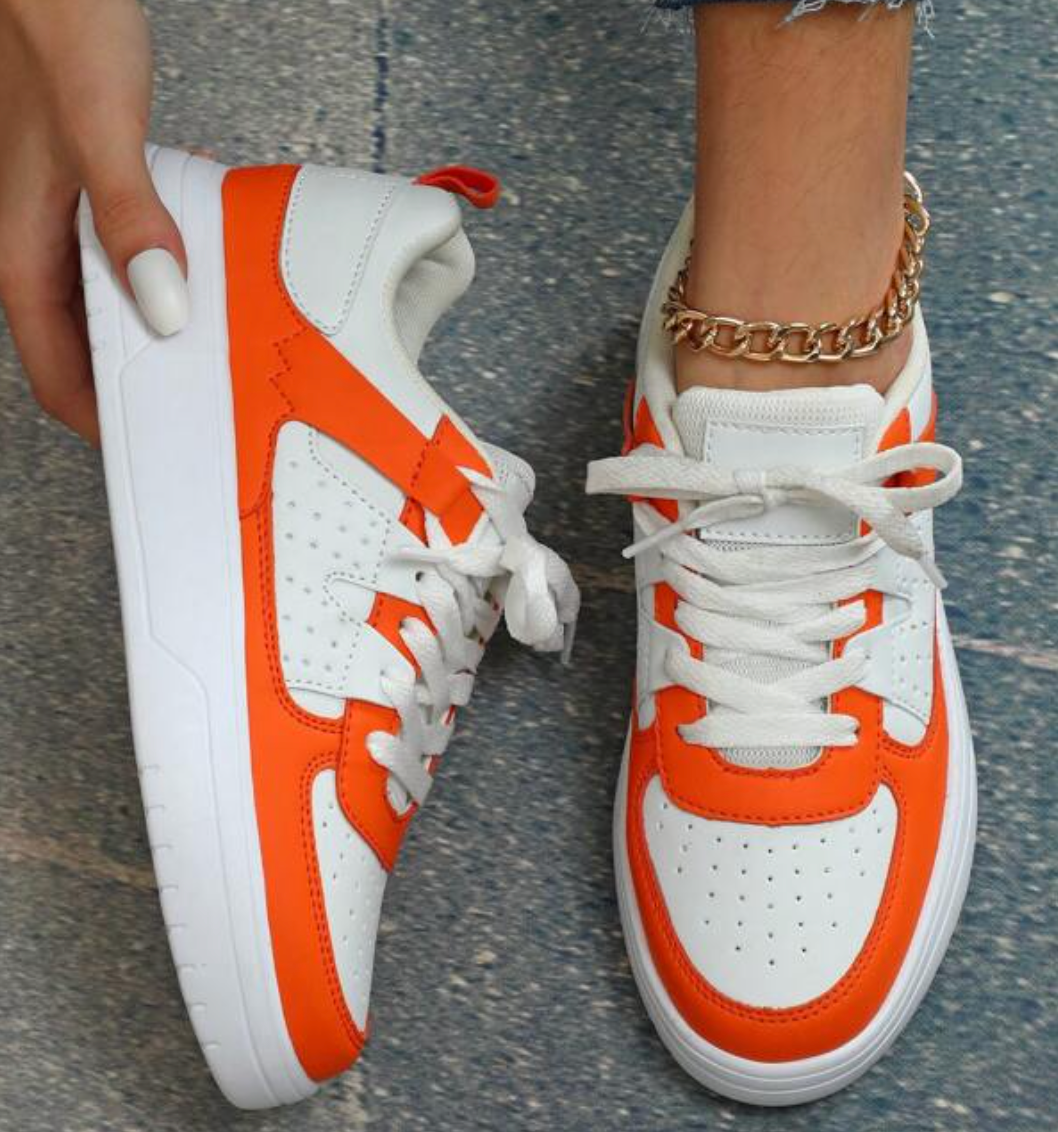 Trendy Sneakers Met Zachte Zool En Vetersluiting voor Dames | Ideaal voor informele dagen