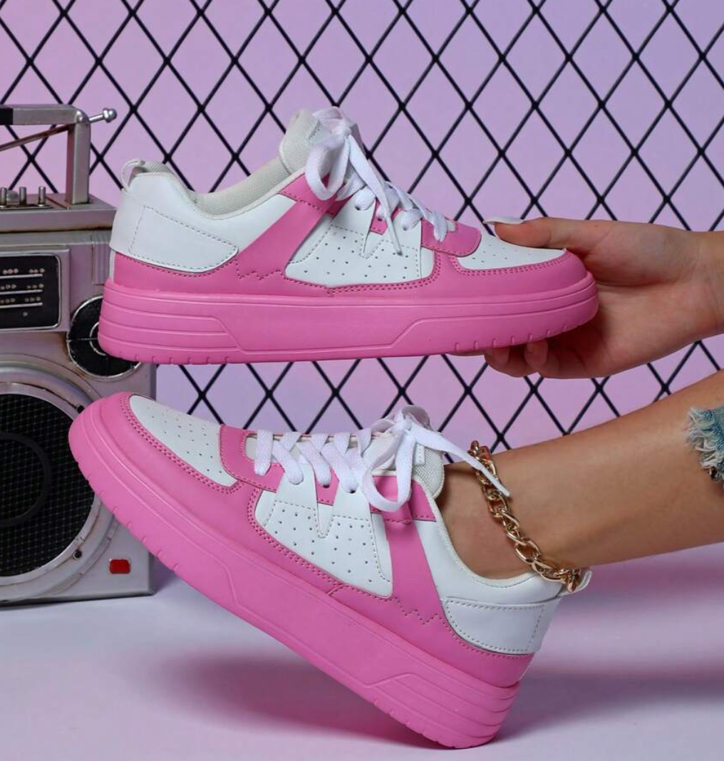 Trendy Sneakers Met Zachte Zool En Vetersluiting voor Dames | Ideaal voor informele dagen