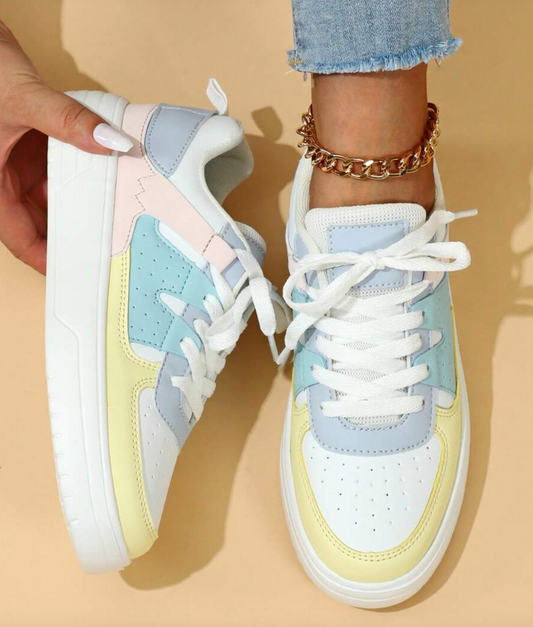 Trendy Sneakers Met Zachte Zool En Vetersluiting voor Dames | Ideaal voor informele dagen