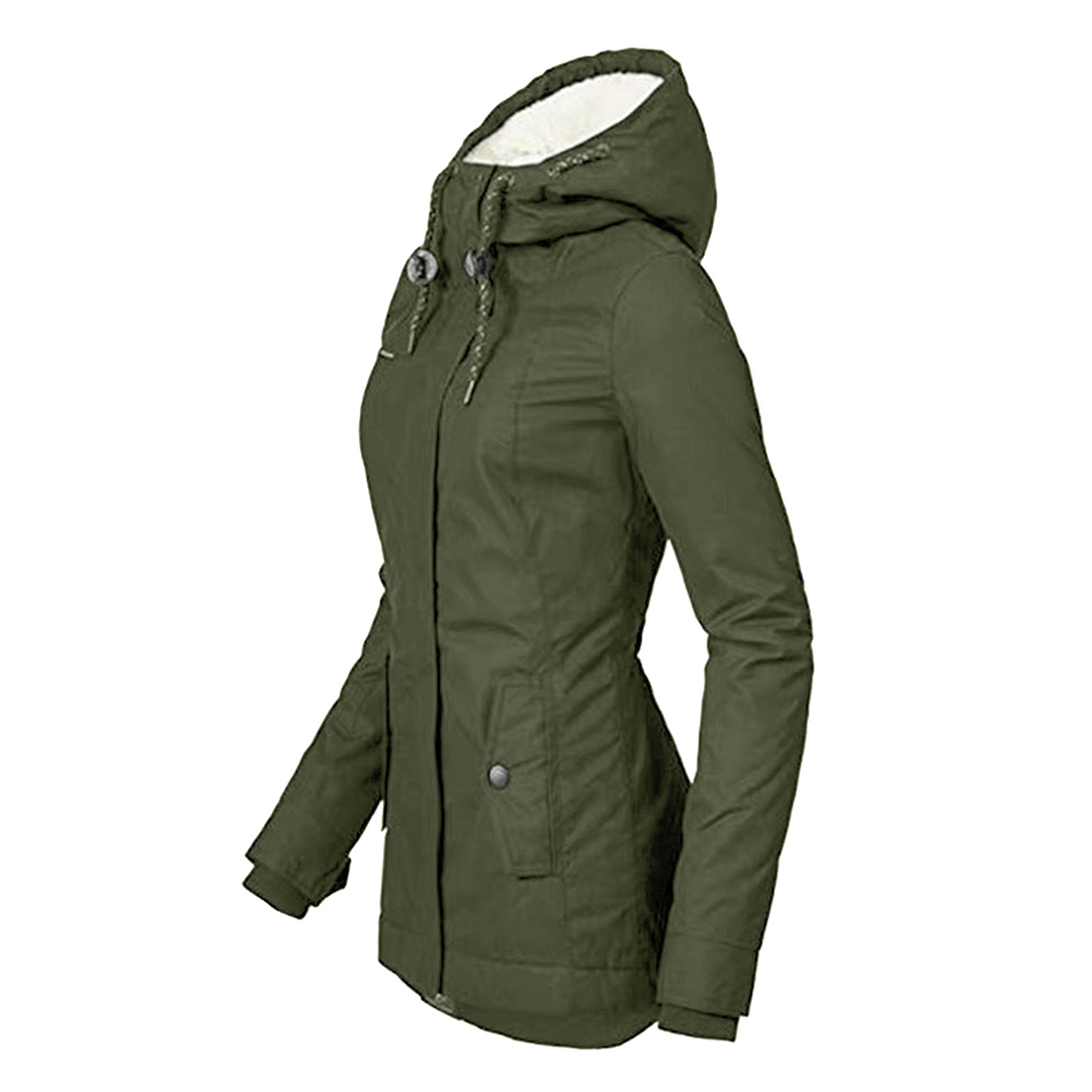 Stijlvolle Regenjas Met Capuchon En Fleece Voering Voor Dames | Ideaal voor de winter