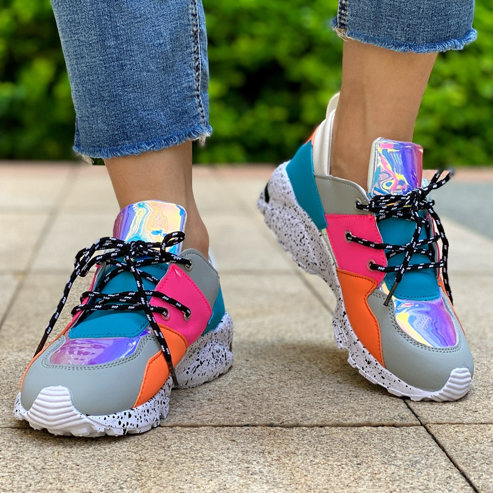 Stijlvolle Multicolor Hoge Sneakers voor Dames | Ideaal voor informele dagen