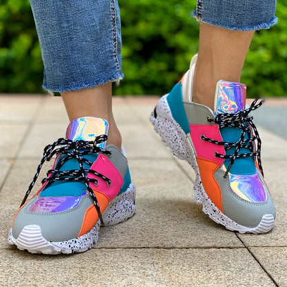 Stijlvolle Multicolor Hoge Sneakers voor Dames | Ideaal voor informele dagen