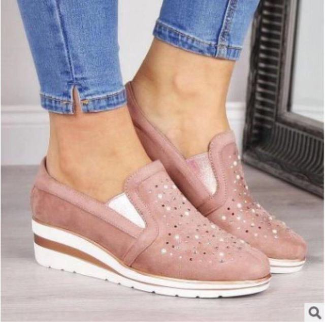 Klassieke Nette Sneakers Met Wedge En Kralen voor Dames | Perfect voor alle seizoenen