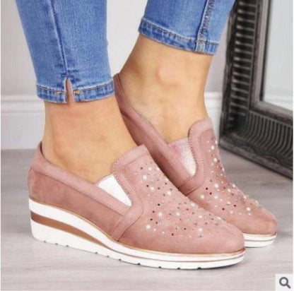 Klassieke Nette Sneakers Met Wedge En Kralen voor Dames | Perfect voor alle seizoenen