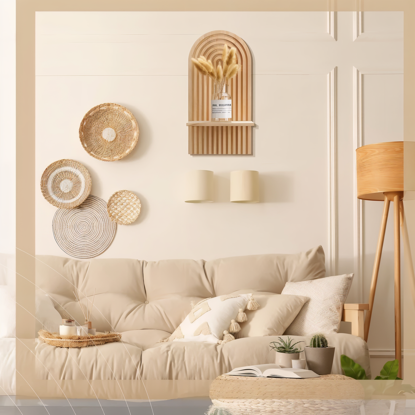 HavenWood | Minimalistisch Rek, Boho Houten Wandplank, Ideaal voor Chique Woonstyling