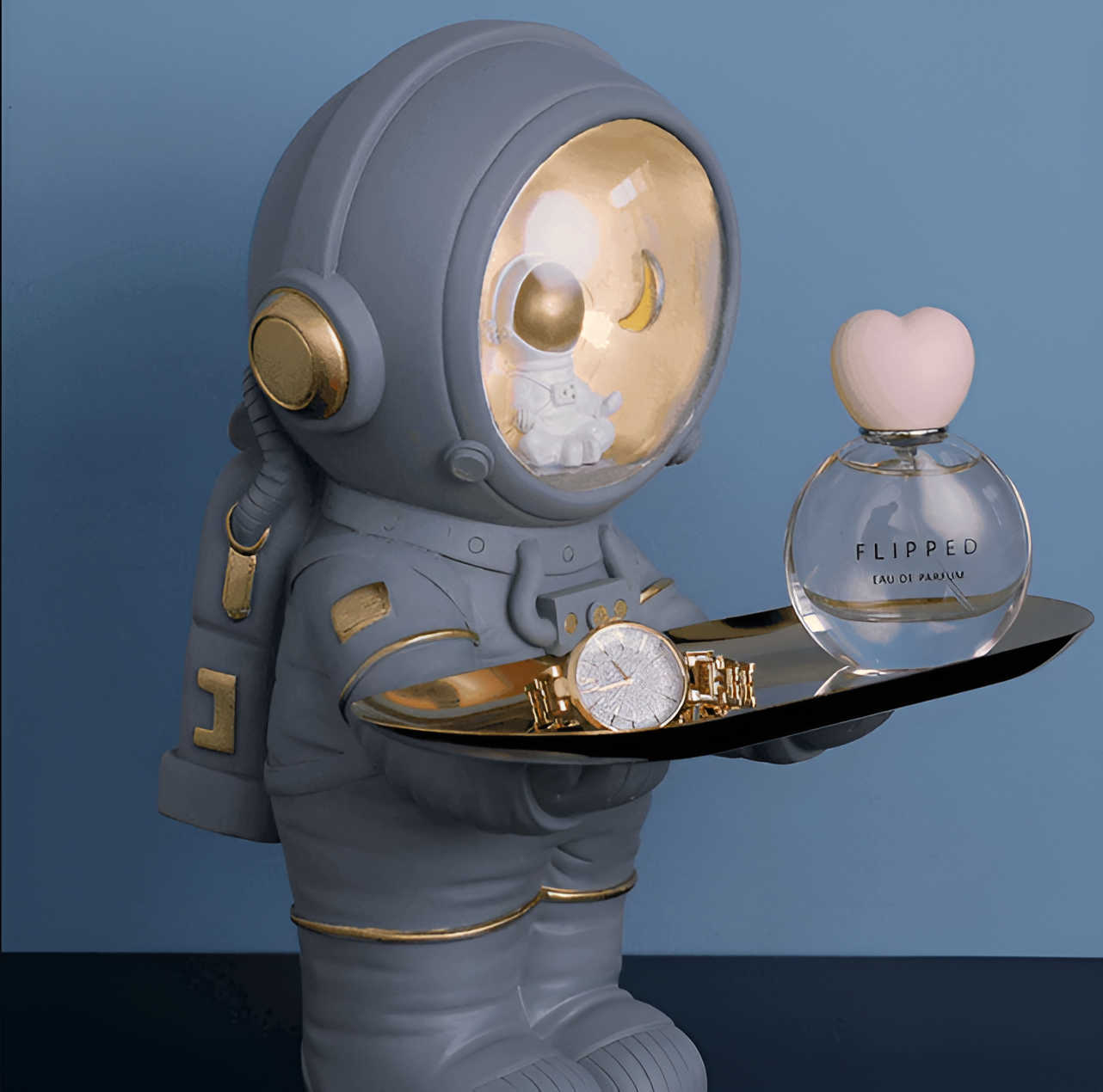 CosmoCatch | Moderne Opbergtray, Astronaut Hars Organizer, Ideaal voor Ruimte-Thema Decoratie