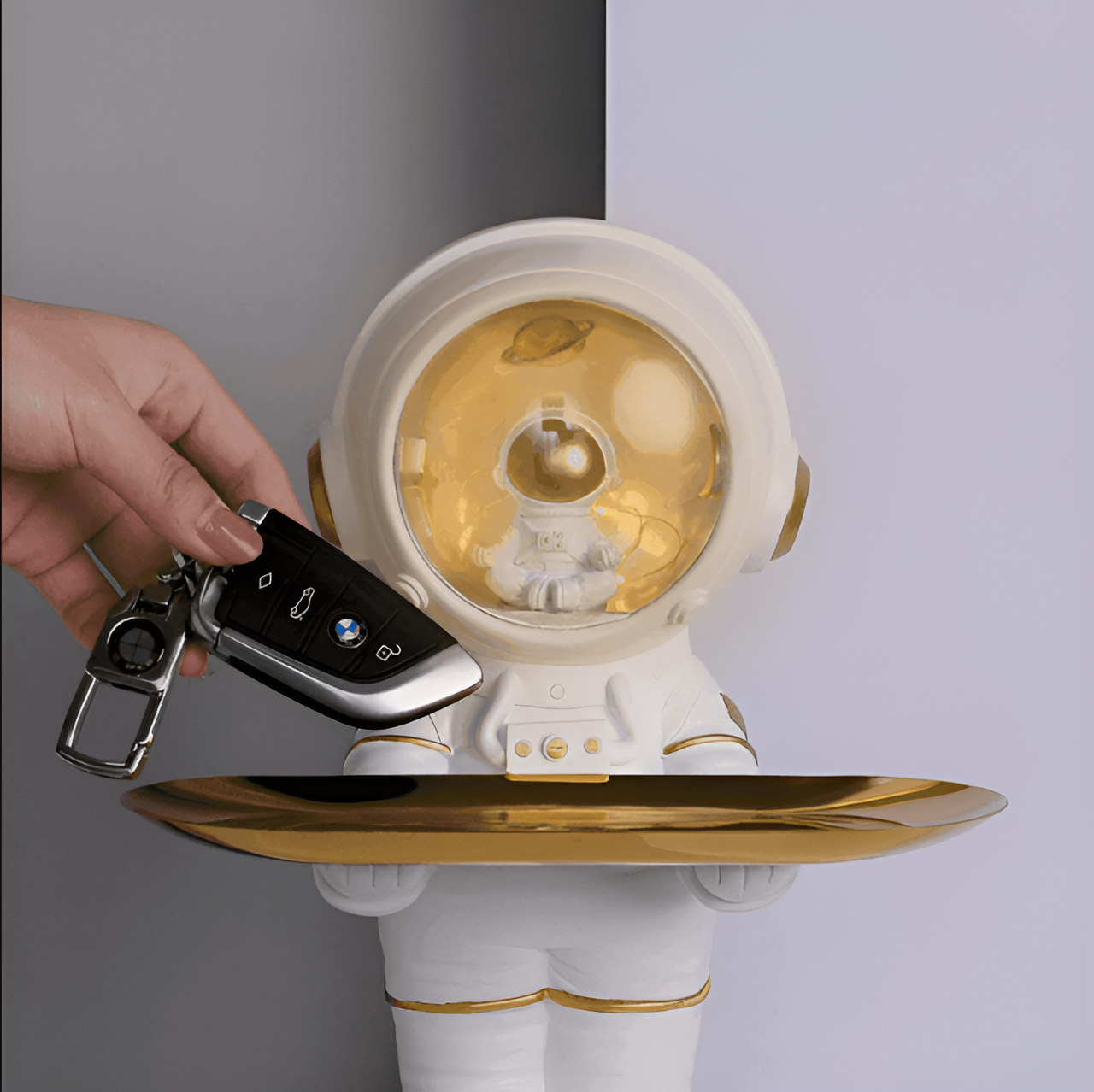 CosmoCatch | Moderne Opbergtray, Astronaut Hars Organizer, Ideaal voor Ruimte-Thema Decoratie