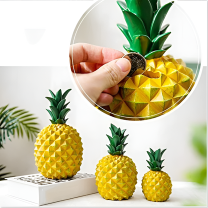 GoldenPine | Levendige Spaarpot, Hars Ananas Spaarpot, Fruit-Thema Geldkistje, Ideaal voor Woondecoratie & Sparen