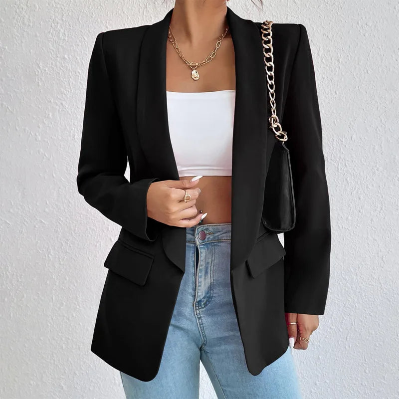 Chique Slim Fit Oversized Blazer Met Zijzakken voor Dames | Perfect voor alle seizoenen