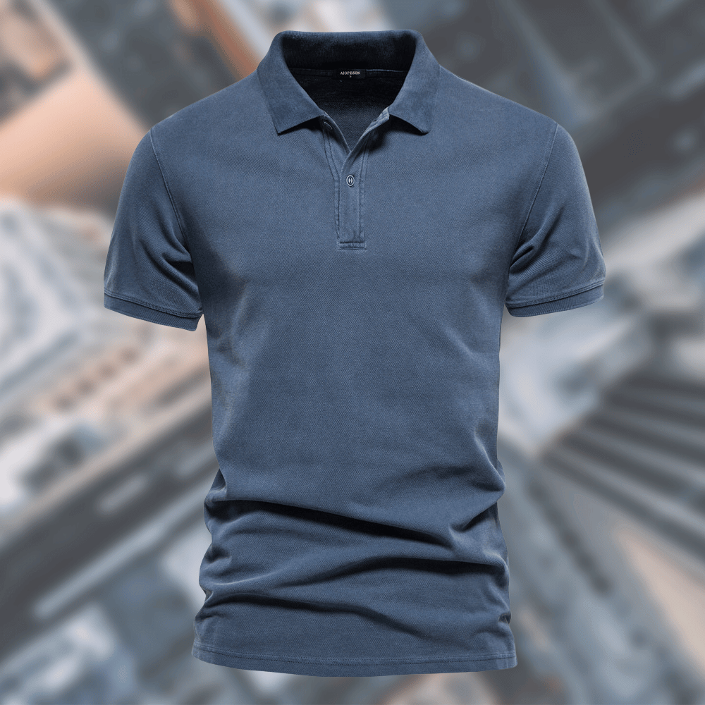 Comfortabel Effen Polo T-Shirt Met Aansluitende Mouwen voor Heren | Ideaal voor de zomer