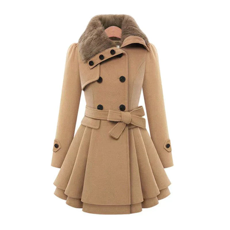 Elegante Trenchcoat met Sherpa-voering en Riem voor Dames | Ideaal voor de winter