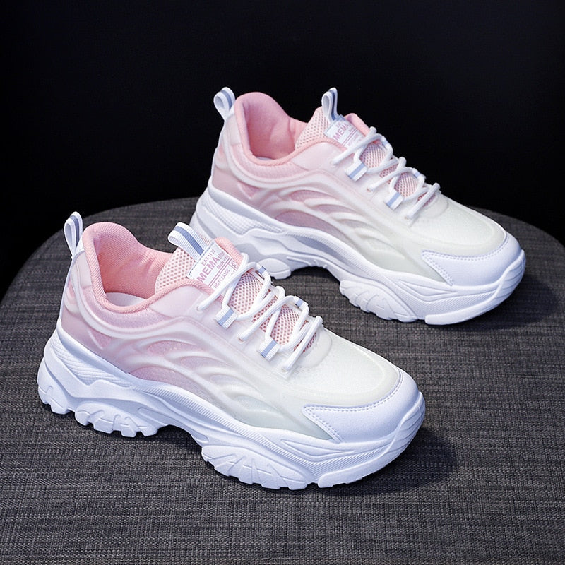 Grof Pastel Kleur Veterschoenen Sneakers Voor Dames | Ideaal voor alle seizoenen