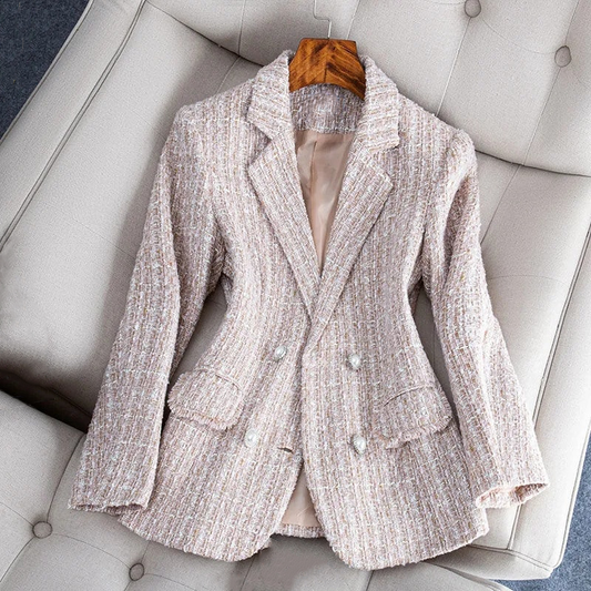 Chique Tweed Blazer Met Zakken En Knopen voor Dames | Ideaal voor dagelijks gebruik