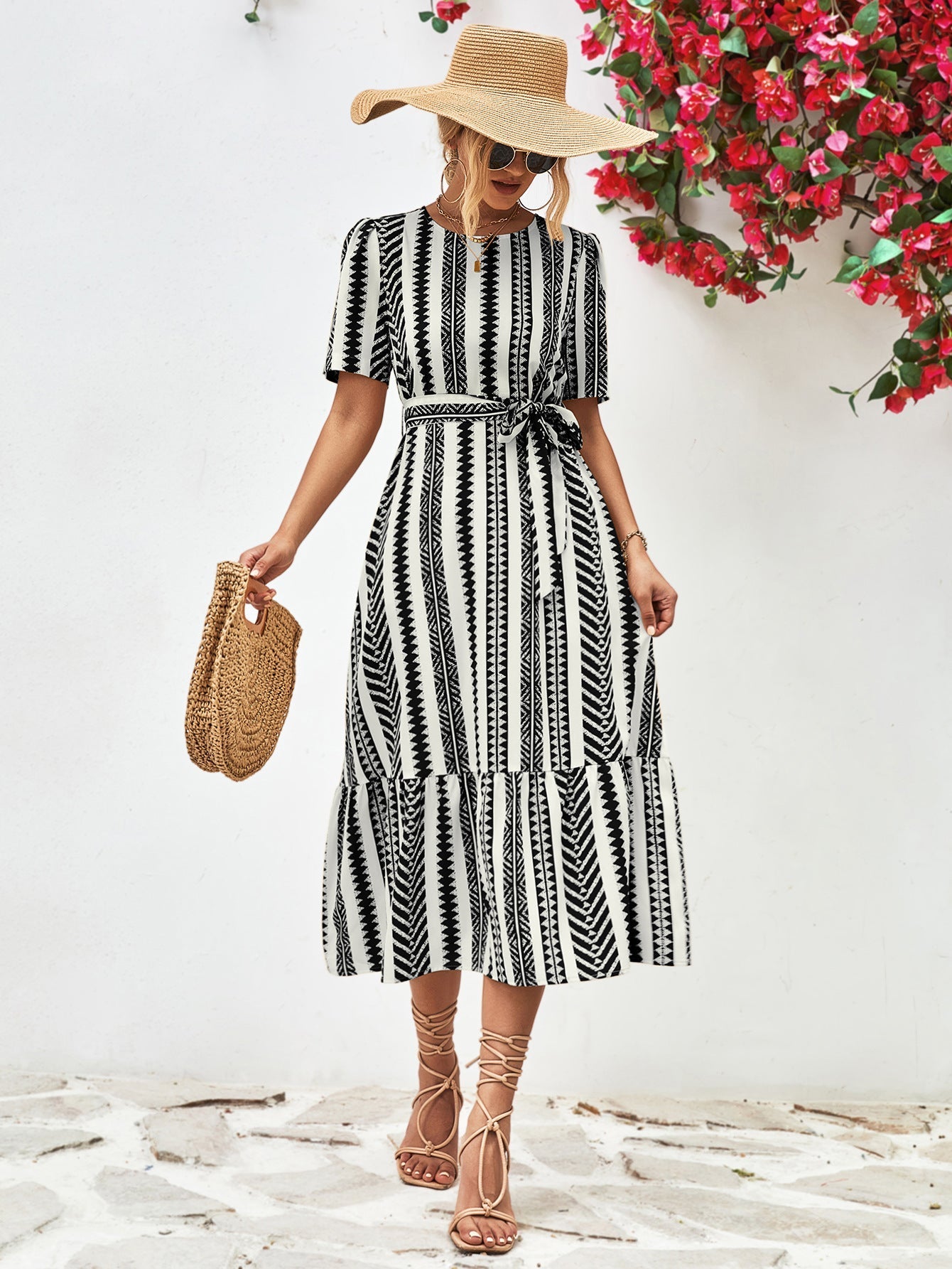 Klassieke Maxi Jurk Met Vleermuismouwen En Split voor Dames | Perfect voor casual dagen