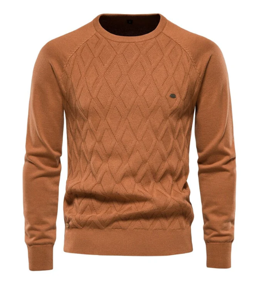 Warme Gebreide Pullover Trui Met Geometrisch Patroon En Ronde Hals Voor Heren | Perfect voor alle seizoenen