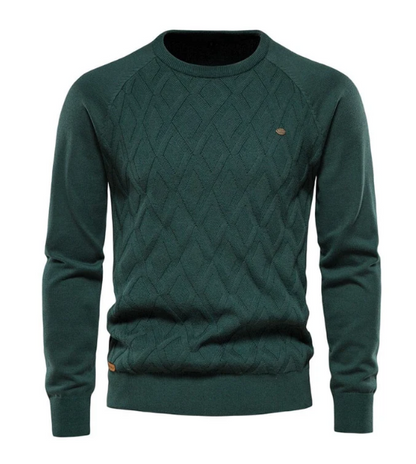 Warme Gebreide Pullover Trui Met Geometrisch Patroon En Ronde Hals Voor Heren | Perfect voor alle seizoenen