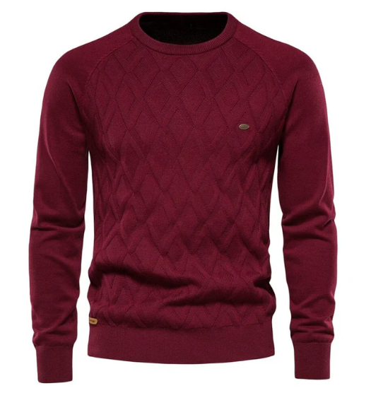 Warme Gebreide Pullover Trui Met Geometrisch Patroon En Ronde Hals Voor Heren | Perfect voor alle seizoenen