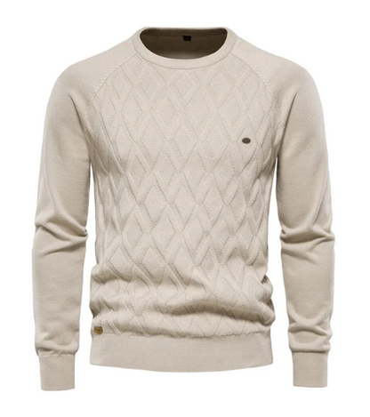 Warme Gebreide Pullover Trui Met Geometrisch Patroon En Ronde Hals Voor Heren | Perfect voor alle seizoenen