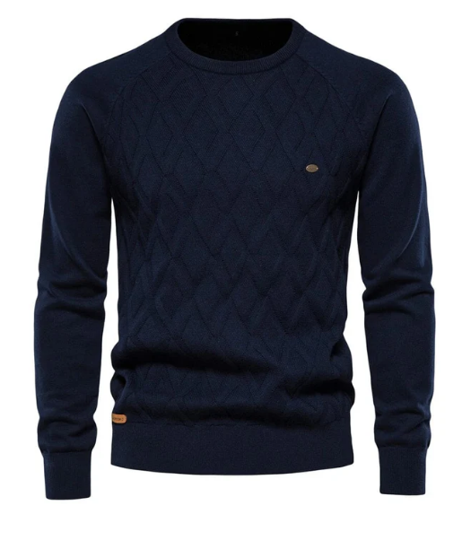 Warme Gebreide Pullover Trui Met Geometrisch Patroon En Ronde Hals Voor Heren | Perfect voor alle seizoenen