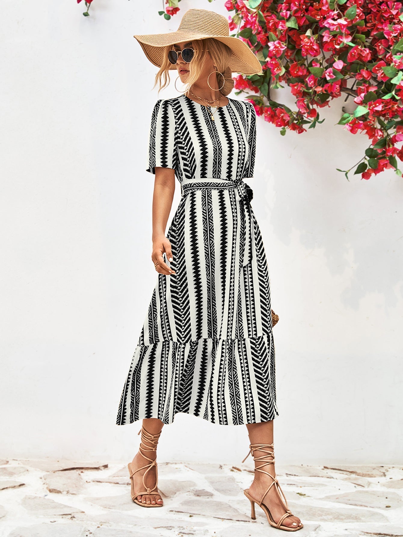 Klassieke Maxi Jurk Met Vleermuismouwen En Split voor Dames | Perfect voor casual dagen