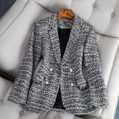 Chique Tweed Blazer Met Zakken En Knopen voor Dames | Ideaal voor dagelijks gebruik