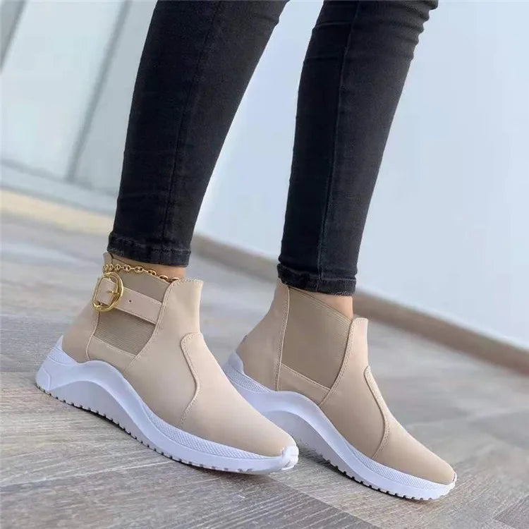 Elegante Aangetrokken Nette Sneakers Met Enkelgesp voor Dames | Ideaal voor informele dagen