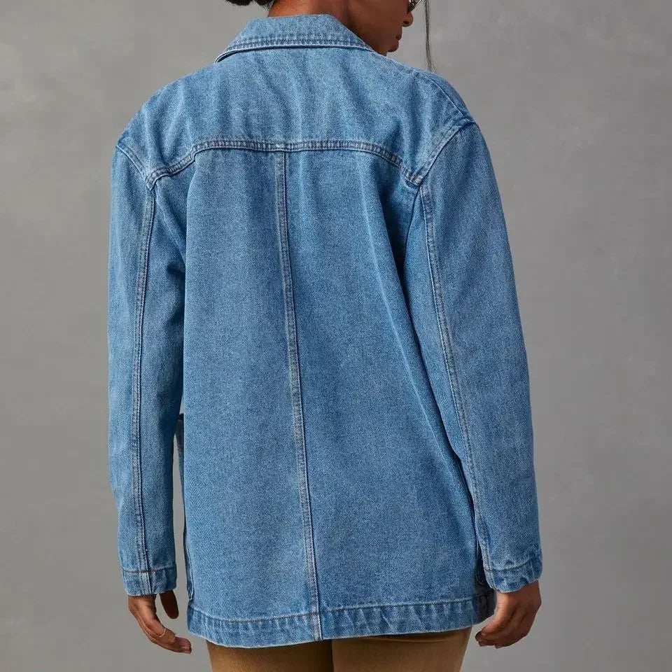 Stijlvolle Denim Blazer Met Zakken voor Dames | Perfect voor alle seizoenen